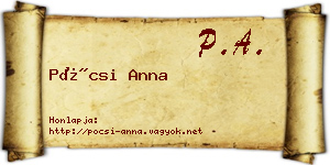 Pócsi Anna névjegykártya