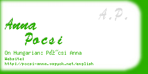 anna pocsi business card